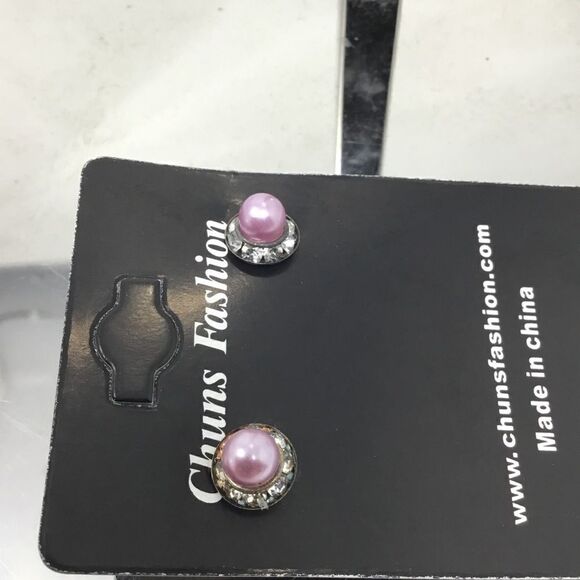 Purple Imitation Pearl Starburst Earrings (H15) - Picture 2 of 4